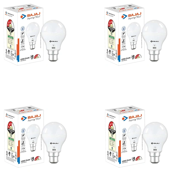 Bajaj 830418-Pk4 Plus LED Lamp 9W Cool Daylight B22 (Pack of 4, White, Medium) - Hiranagar, Kathua Samba
