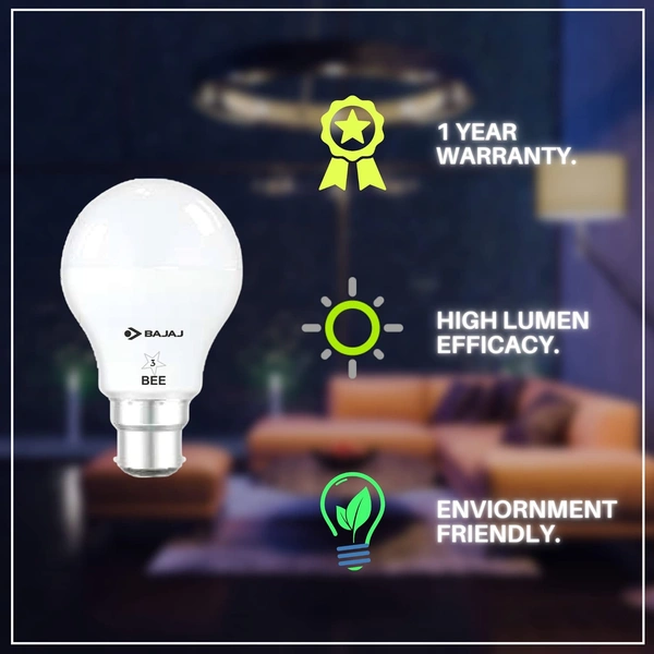 Bajaj 830418-Pk4 Plus LED Lamp 9W Cool Daylight B22 (Pack of 4, White, Medium) - Hiranagar, Kathua Samba