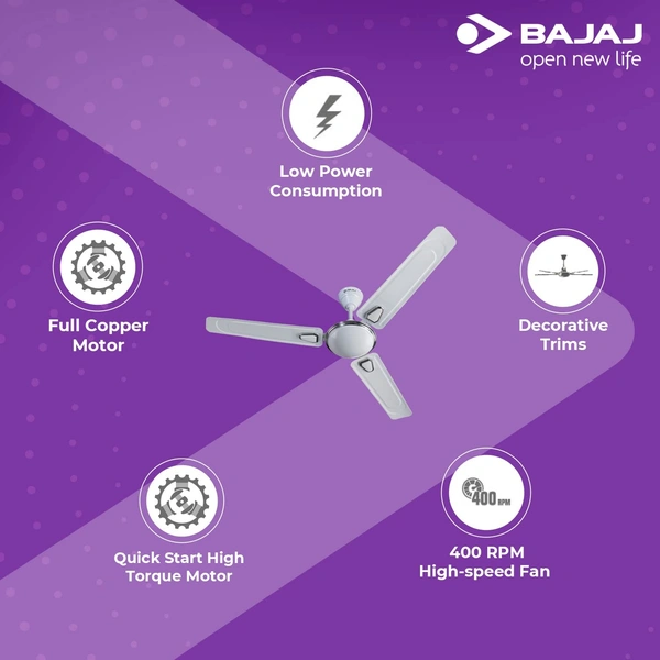 Bajaj Edge HS Deco Plus Ceiling Fan 1200 mm, Opal White - Hiranagar, Kathua Samba