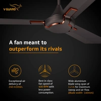 V-Guard Exado Pro Decorative Ceiling Fan with Anti-Dust Technology (1200 mm, 3 Year Warranty) (Choco Brown Matte) - Hiranagar, Kathua Jatwal