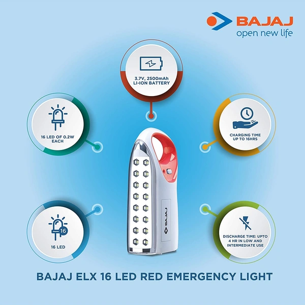Bajaj ELX 16 LED RED Emergency Light (Red) - Hiranagar, Kathua Jatwal