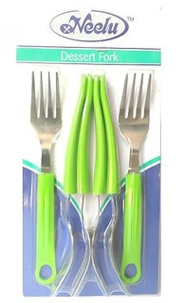 Neelu Dessert Fork Stainless Steel with Plastic handle (6Pcs Set,Multicolour) - Hiranagar, Kathua Jatwal