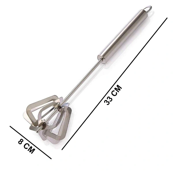 Stainless Steel Mix Egg, Lassi, Butter Milk Maker, Mixer Spring Hand Press Blender Whisk - Hiranagar, Kathua Jatwal