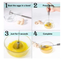 Stainless Steel Mix Egg, Lassi, Butter Milk Maker, Mixer Spring Hand Press Blender Whisk - Hiranagar, Kathua Jatwal