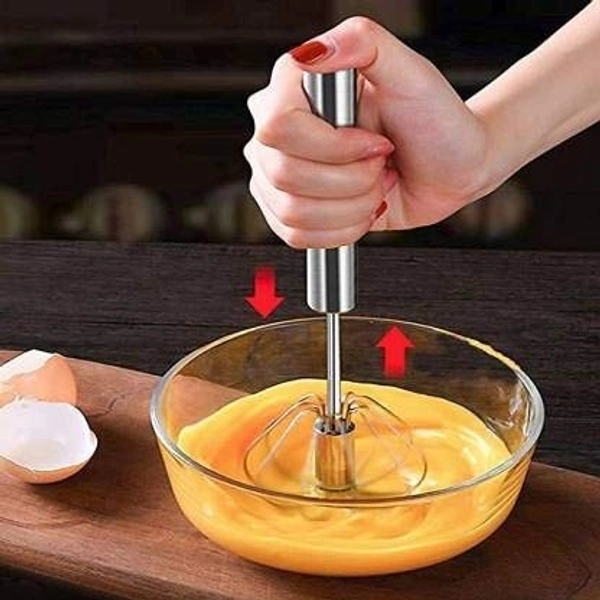 Stainless Steel Mix Egg, Lassi, Butter Milk Maker, Mixer Spring Hand Press Blender Whisk - Hiranagar, Kathua Jatwal