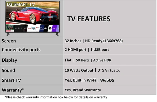 LG 80 cm (32 inches) HD Ready Smart LED TV 32LM563BPTC (Dark Iron Gray) - We try our best to deliver quickly.