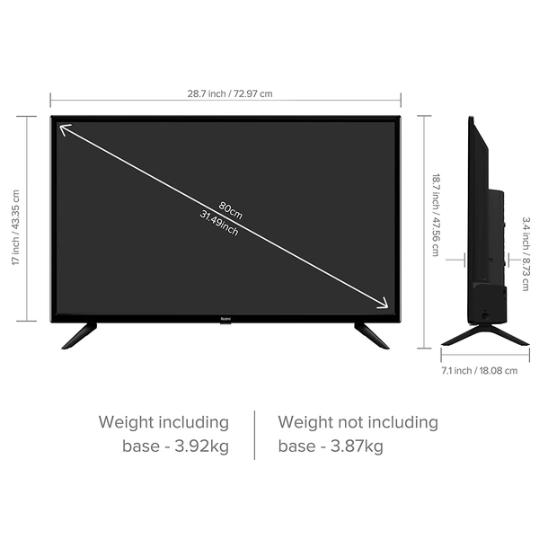Redmi 80 cm (32 inches) HD Ready Smart LED TV With Android 11 - Free Scheduled Delivery