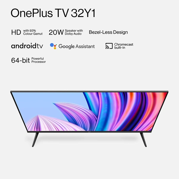 OnePlus 80 cm (32 inches) Y Series HD Ready LED Smart Android TV 32Y1 (Black) - Free Scheduled Delivery