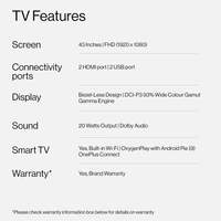 OnePlus 108 cm (43 inches) Y Series Full HD LED Smart Android TV - Free Scheduled Delivery