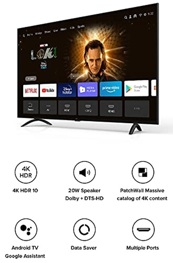 Mi 108 cm (43 Inches) 4K Ultra HD Android Smart LED TV 4X - Free Scheduled Delivery