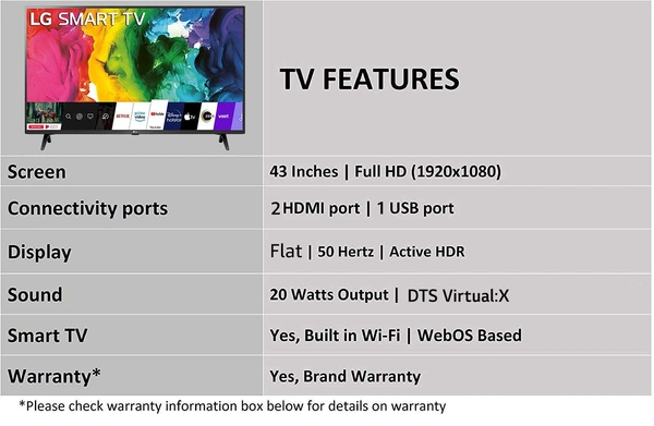 LG 108 cm (43 inches) Full HD LED Smart TV 43LM5650PTA (Ceramic Black) - Free Scheduled Delivery