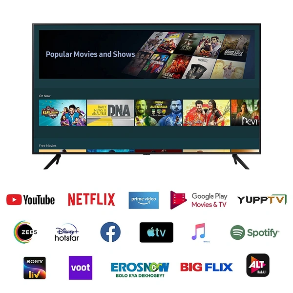Samsung 108 cm (43 inches) Crystal 4K Series Ultra HD Smart LED TV UA43AUE60AKLXL (Black) - Free Scheduled Delivery
