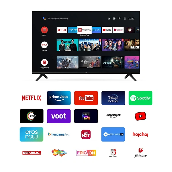 OnePlus 108 cm (43 inches) Y Series Full HD Smart Android LED TV 43 Y1S (Black) (2022 Model) - FREE Scheduled Delivery