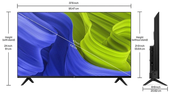 OnePlus 108 cm (43 inches) Y Series Full HD Smart Android LED TV 43 Y1S (Black) (2022 Model) - FREE Scheduled Delivery