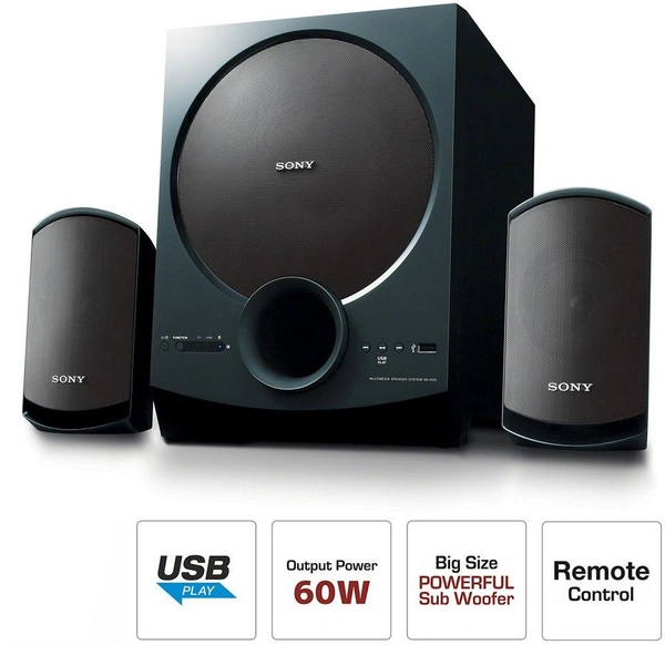 Sony SA-D20 C E12 60 Watt 2.1 Channel Wireless Bluetooth Multimedia Speaker (Black) - FREE Scheduled Delivery