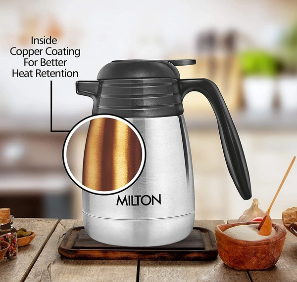 Milton Thermosteel Classic 24 Hours Hot or Cold Tea/Coffee Carafe, 1000 ml, Silver - Hiranagar, Kathua Jatwal