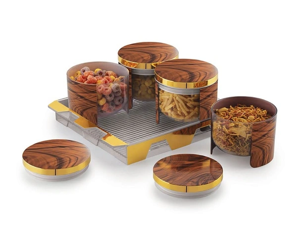 Rishabh Spiral 4 Multipurpose Set of Container with tray - Hiranagar