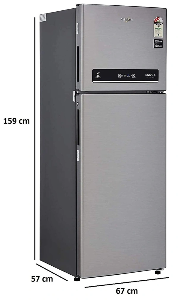 Whirlpool 265 L 3 Star Inverter Frost-Free Double Door Refrigerator with Intellisense inverter technology(INTELLIFRESH INV CNV 278 3S, German Steel, Convertible) - Credit & Debit Card Accepted, 3-5 Days