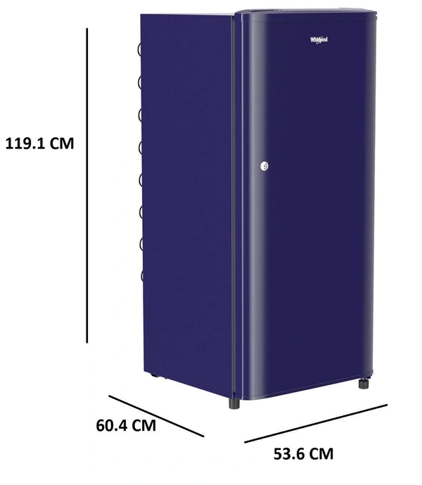 Whirlpool 190 L 3 Star Direct-Cool Single Door Refrigerator (WDE 205 CLS 3S, Blue) - Credit & Debit Card Accepted, 3-5 Days 