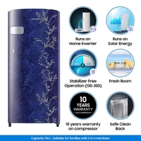 Samsung 192 L 2 Star Direct Cool Single Door Refrigerator (RR19A2Y2B6U/NL, Mystic Overlay Blue) - Credit & Debit Card Accepted, 3-5 Days