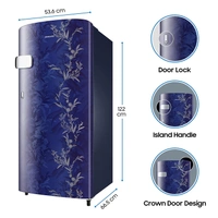 Samsung 192 L 2 Star Direct Cool Single Door Refrigerator (RR19A2Y2B6U/NL, Mystic Overlay Blue) - Credit & Debit Card Accepted, 3-5 Days