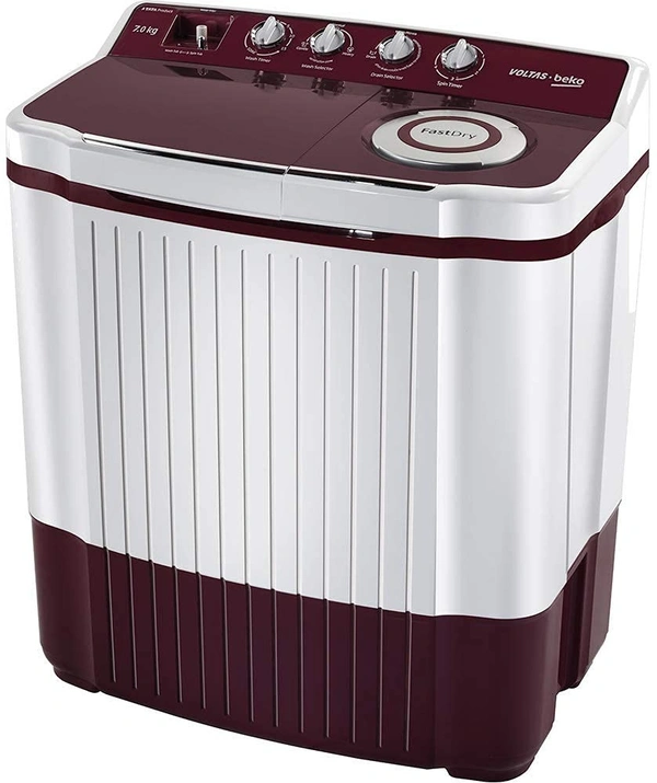 Voltas Beko 7Kg Semi Automatic Top Loading Washing Machine (WTT70DLIM,Burgundy) - Credit & Debit Card Accepted, 3-5 Days