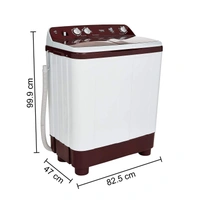 Haier 8 kg Semi-Automatic Top Loading Washing Machine (HTW80-1128BT, Burgundy) - Credit & Debit Card Accepted, 3-5 Days