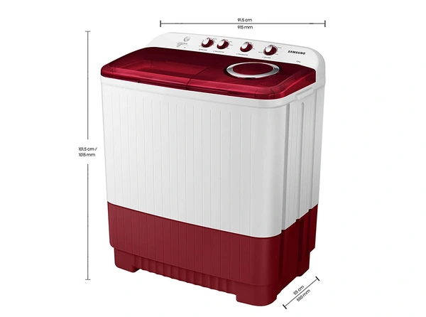 Samsung 9.5kg Semi Automatic Top Loading Washing Machine (WT95A4200RR, Red) - Credit & Debit Card Accepted, 3-5 Days