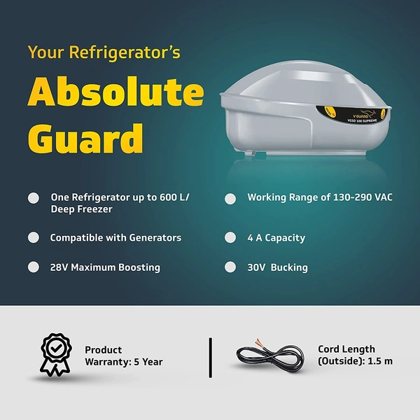 V-Guard Stabilizer VGSD 100 Supreme for Side by Side/ Double Door Refrigerator (300-600L) - Hiranagar, Kathua Jatwal, 3-5 Days