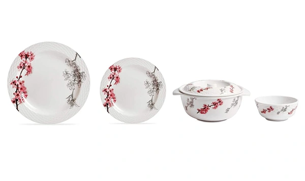 AE MAHARANI Lotus Dinning Melamine Dinner Set - 40 Pieces - Hiranagar, 3-5 Days