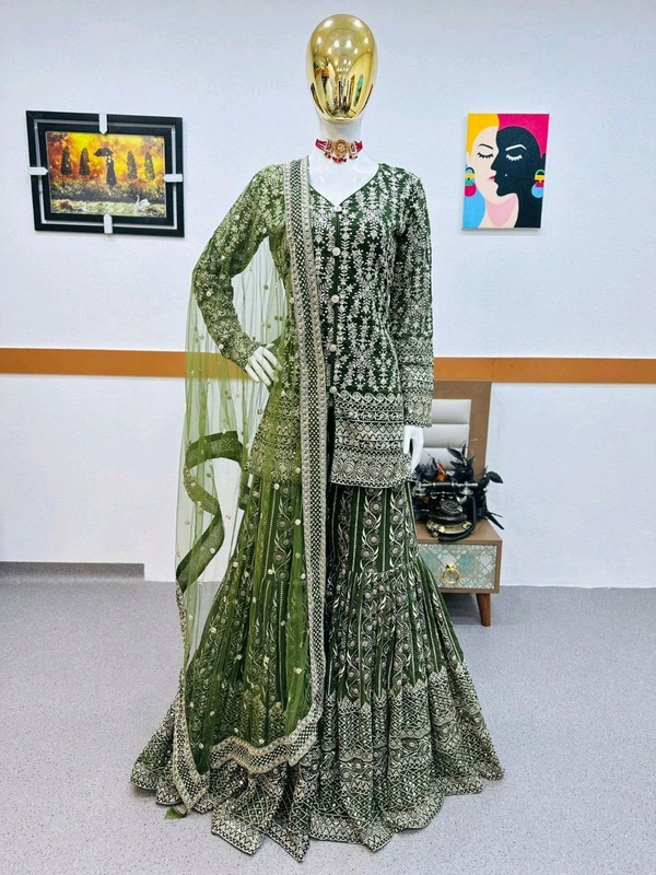 Fox Georgette Embroidery Siquince 