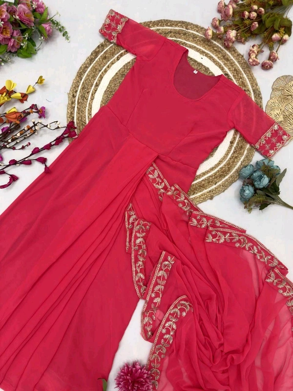 Gown Saree Ready To Wear  - M  38 Stitched  Upto L 40 Margin