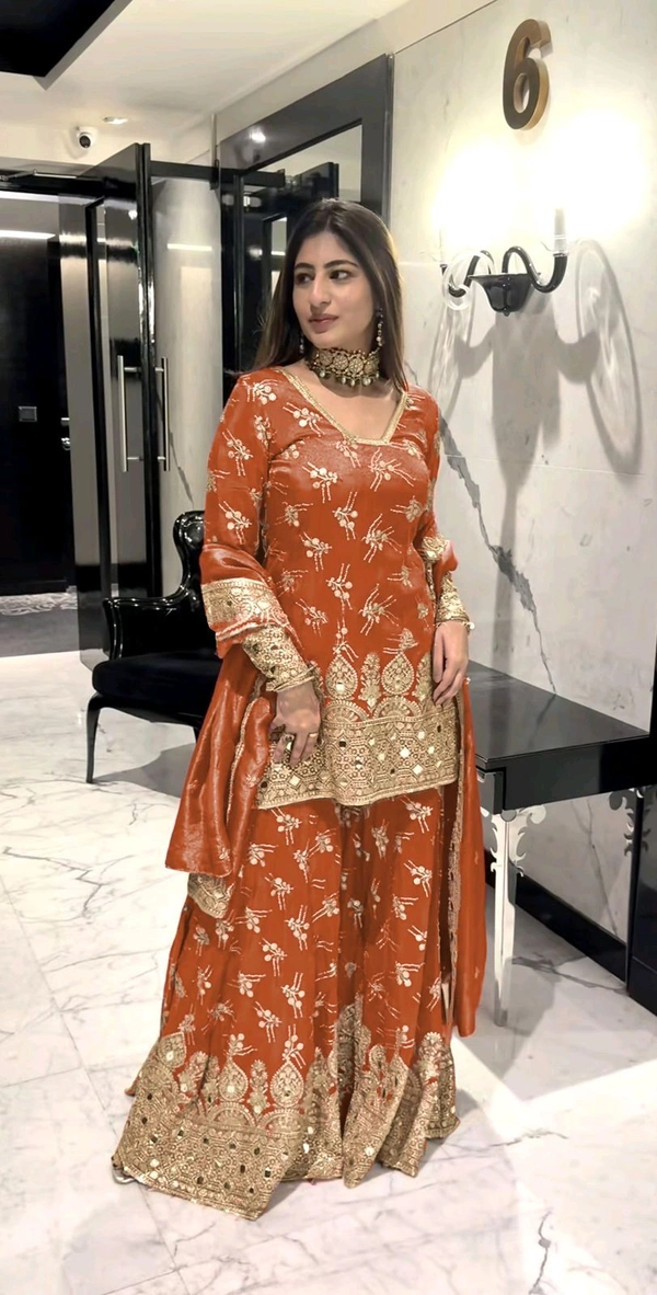 Simar Silk full Heavy Embroidery  - Xl