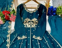 LUNCHING NEW ĐĚSIGNER PARTY WEAR LOOK GOWN WITH PANT AND EMBRODARY WORK* - M