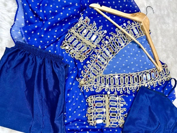 Presenting Beautiful Heavy quality Georgette Fabric designer wear  Style Anarkali Style Side Cut Kurti with Chinon - 46