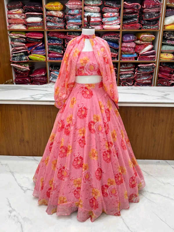 RATE FULLY STTICHED WITH BLOUSE,DETACHABLE SLEEVEs - M