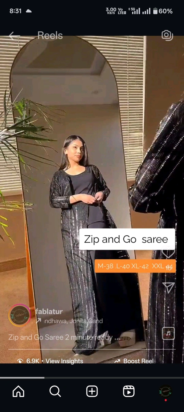 Zip and Go Saree 2 minute ready 
1499 Rs / Free shipping  - M