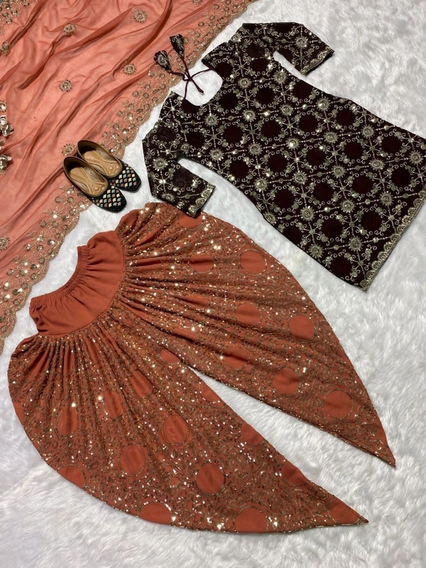 Launching New Designer Party Wear Look Top ,Dhoti Salwar and Dupatta*👌❤️ - Xl