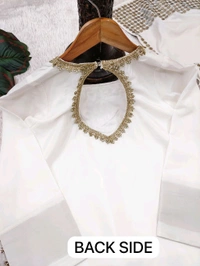👗 Top Fabric:- Heavy French Creap With Real Mirror Work With Fancy Lace In Neck With Slvees button  - M