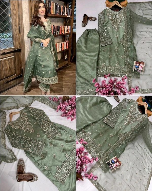 ❤️💐*ENHANCE THE BEAUTY OF YOUR WARDROBE WITH THIS NEWLY LAUNCHED KURTI-PLAZZO SET*💐❤️ - L