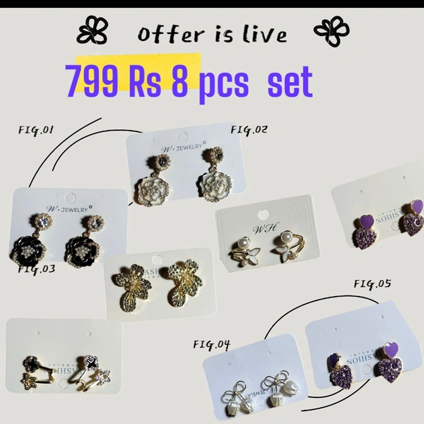 Beautiful combo Full set 8 pair at  799 Rs free Shipping 