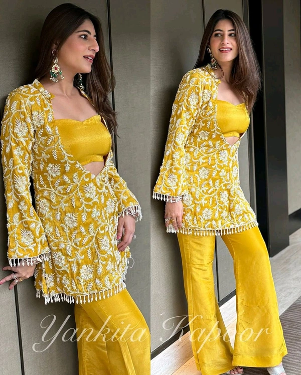 One More Super Hit Chinnon Top, Pant & Blouse - Xl Stitched Upto XXL Margin