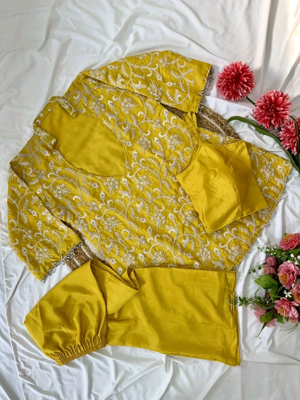 One More Super Hit Chinnon Top, Pant & Blouse - Xl Stitched Upto XXL Margin