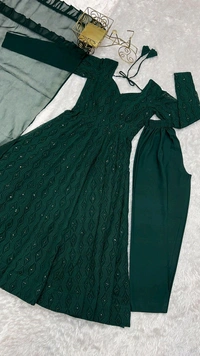 Georgette fabric Anarkali suit set for the upcoming festivities and wedding season *
*FULLY FLAIR KALI PATTERN AND CANVAS PATTA WITH DUPPTA SET,PENT READY TO - S-36