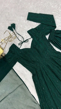 Georgette fabric Anarkali suit set for the upcoming festivities and wedding season *
*FULLY FLAIR KALI PATTERN AND CANVAS PATTA WITH DUPPTA SET,PENT READY TO - L 40