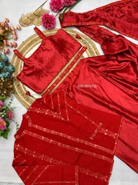 One More Super Hit Ready To Wear Saree With Jacket Saree Design Launch*
3 Beautiful Color 🎨 Single Design 🌸