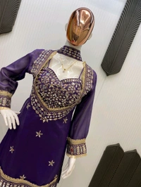 ___EXCLUSIVE 4 PIECE PLAZZO PAIR WITH REAL MIRROR AND EMBROIDERY WORK✨___ - M To Xxl