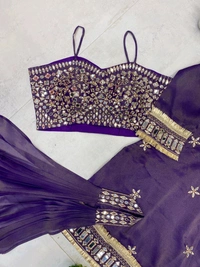 ___EXCLUSIVE 4 PIECE PLAZZO PAIR WITH REAL MIRROR AND EMBROIDERY WORK✨___ - M To Xxl