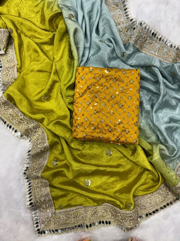 *⭕SAREE FAB. :* Shaded color in soft chinnon