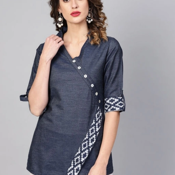 Stylish Women's Top - Top,Fabric,Denim,cotton